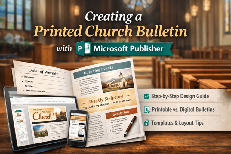 Printed Church Bulletin with Microsoft Publisher